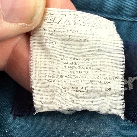 Vintage 90s Wrangler Pearl Snap Western Shirt Teal Denim Cowboy XL Long Sleeve - Picture 7 of 11